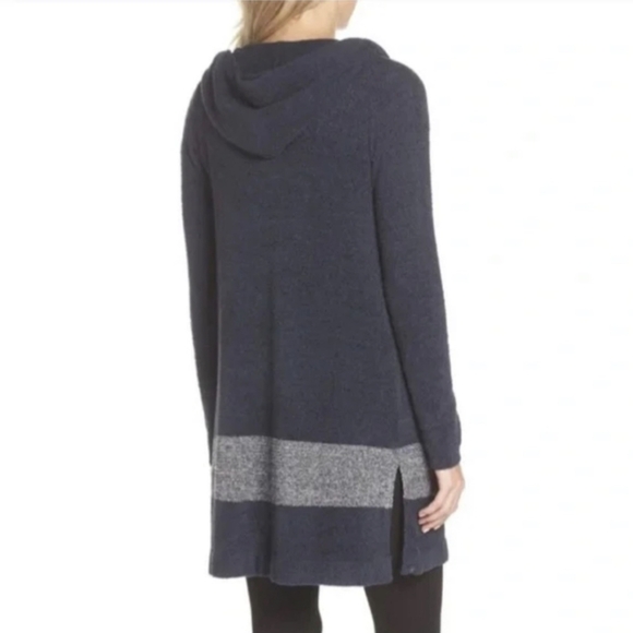 Barefoot Dreams Cozychic Lite Hooded Cardigan Sweater Women XS S Blue Long Soft - Picture 3 of 9